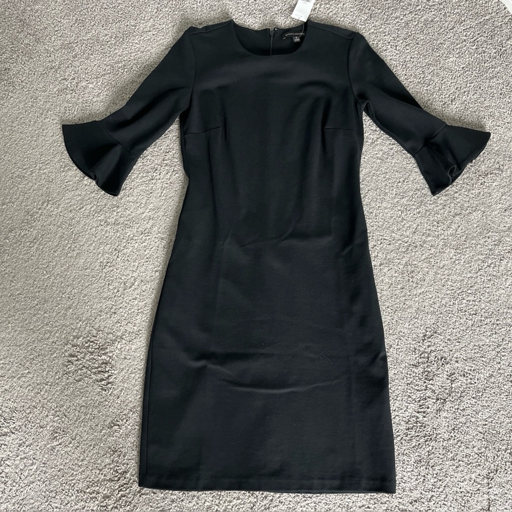 Banana Republic Black 3/4 Sleeve Sheath Dress Size 2-NEW